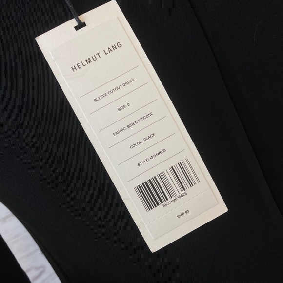 HELMUT LANG Sleeve Cutout Crepe Shift Dress - Picture 8 of 11